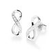 Giorgio Martello, sterling zilver | 925/000 | infinity oorknop | oorsteker | ronde witte zirkonia stenen