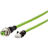 Metz Connect 142M4D25020 M12 Netwerkkabel, patchkabel CAT 5e S/UTP 2,00 m Grün PUR-mantel