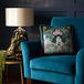 Laurence Llewelyn-Bowen - Teal Velvet Kussen - 43 x 43cm - Piped Edge - Tropical Jungle Leopard Kussen
