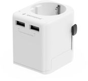 Gembird Adaptateur de voyage universel - Prise UE vers prise mondiale - 12W - Blanc