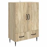 vidaXL Dressoir met lade Sonoma Eiken 66 x 34,5 x 95 cm Bewerkt hout