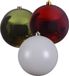 Decoris Grote kerstballen - 3x - D20 cm - groen - wit - rood - kunststof - kerstversiering - hangdecoratie - binnen en buiten