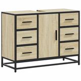 vidaXL Wastafelkast 80x33x60 cm Bewerkt Hout Sonoma Eikenkleurig