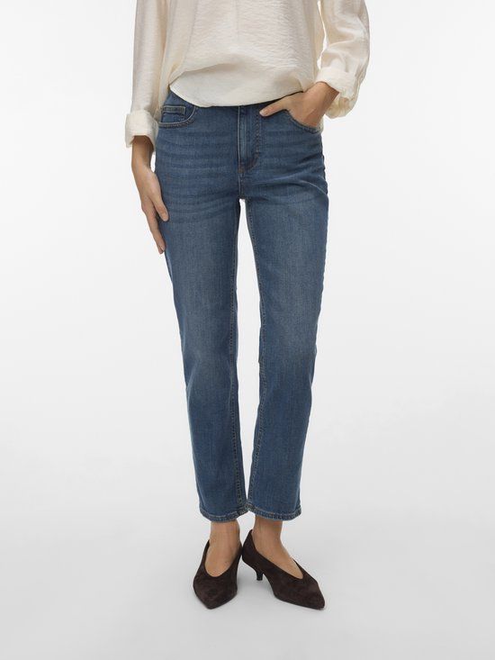Vero Moda VMROSIE Mid Rise Slim Fit Jeans Dark Blue Denim
