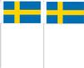 Merkloos / Sans marque Suthor Papierverarbeitung Gmbh & Co Kg Zwaaivlaggetje Zweden - 100x - 12 x 24 cm - stokje 40 cm - Zweedse versiering - handvlag - vlaggetje