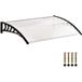 Auvent de porte d'entrée toit marquise en polycarbonate protection contre pluie neige UV 0,9 x 1,5 m, transparente