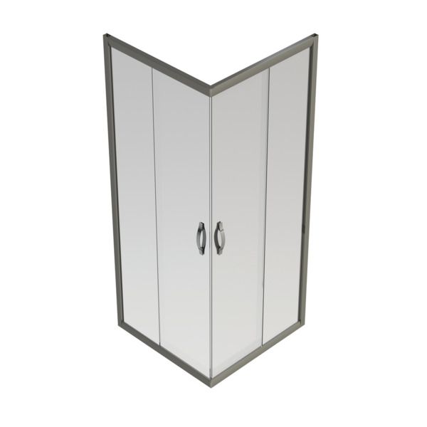 Nemo Go Belo hoekinstap schuifdeuren 800x800x1900mm 6mm easy clean glas profielen aluminium verchroomd regelbaar 765-790mm S201080