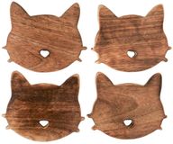 Merkloos / Sans marque Boltze Home onderzetter cordula mango-hout 4-delig 12x10x1cm