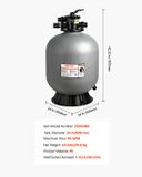 VEVOR Zandfilter, 600 mm Filtertank, 246 L/Min Zandfiltersysteem