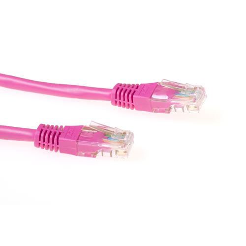 ACT Roze 3 meter U/UTP CAT6 patchkabel met RJ45 connectoren