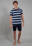 CECEBA Melbourne Heren Shortama met ronde hals - Blauw