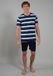 CECEBA Melbourne Heren Shortama met ronde hals - Blauw
