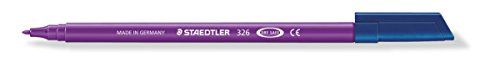 STAEDTLER 326-6 Noris Club viltstiften, circa 1,0 mm, uitwasbaar, 10 stuks in kartonnen etui, violet