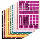 Agipa Etiketten 1.260 stuks vierkanten geassorteerde kleuren