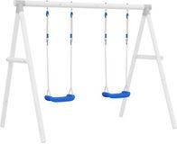 vidaXL Schommelzitjes 2 st met touwen 37x15 cm polyetheen blauw
