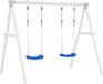 vidaXL Siège de balançoire 2 pcs avec cordes 37x15 cm polyéthylène bleu
