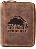 Greenburry Huntsman Portemonnee RFID-bescherming Leder 10 cm - Unisex - Horizontaal - bruin