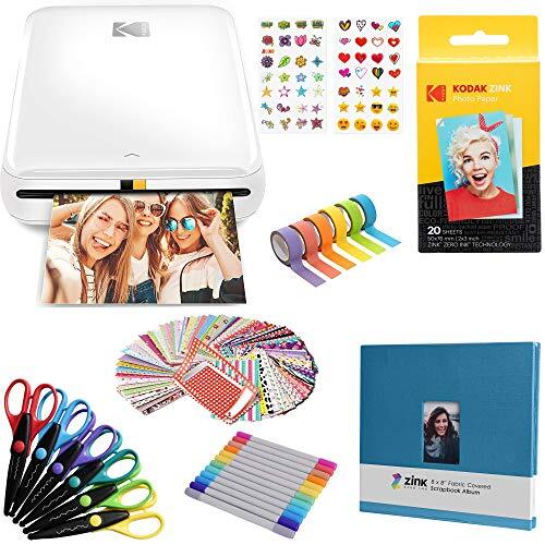 Kodak Stap Instant Printer Bluetooth/NFC draadloze fotoprinter met ZINK-technologie (Wit) Plakboek Kit