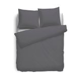 Elegance dekbedovertrek flanel uni - antraciet 200x200/220cm