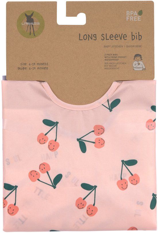Lässig Slabbetjes met Mouwen Happy Fruits Cherry – 2 stuks