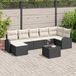 Maison Exclusive - Set de 8 coussins de banc de jardin, noir, en polyrotin