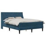 vidaXL Bedframe met matras, blauw, 120 x 190 cm, fluweel