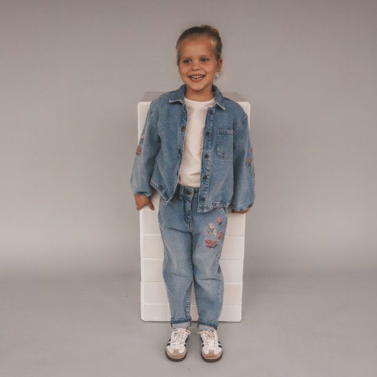Your Wishes Embroidery Jacket Jassen Meisjes - Zomerjas - Blauw - Maat 116