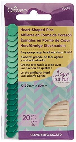 Clover Hartvormige spelden, 20 stuks, katoen, wit