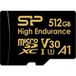 SILICON POWER MicroSDXC High Endurance 512Go V30 + Adaptateur