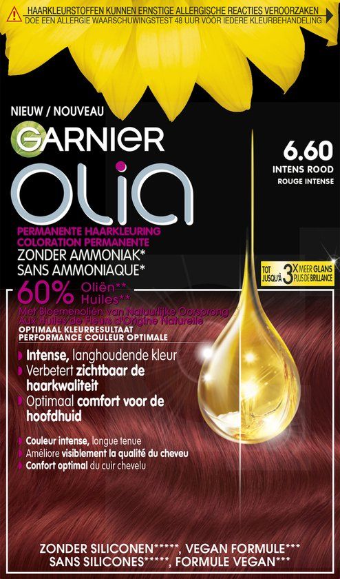 Garnier Olia 6.60 - Intens Rood - Permanente Haarkleuring Zonder Ammoniak