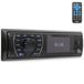 Pyle Marine Bluetooth Radio Single DIN Zwart – 12V Boordradio met AM FM USB SD MP3 Handsfree Bellen LCD Display en Afstandsbediening