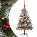 vidaXL Sapin de Noël artificiel vert et blanc 120 cm PVC et métal et plastique