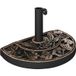 Pieds de parasol demi-lune pour Ø38 mm et Ø48 mm avec manivelle, support en résine bronze, 50x31x32 cm.