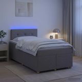 vidaXL Boxspringbed met matras en hoofdeinde Taupe 120 x 200 cm Stof