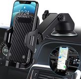 Xawy Mobiele telefoonhouder voor in de auto, 3-in-1 ventilatie en zuignap, siliconen bescherming, universele autohouder, 360° rotatie, flexibel, voor alle mobiele telefoons W4