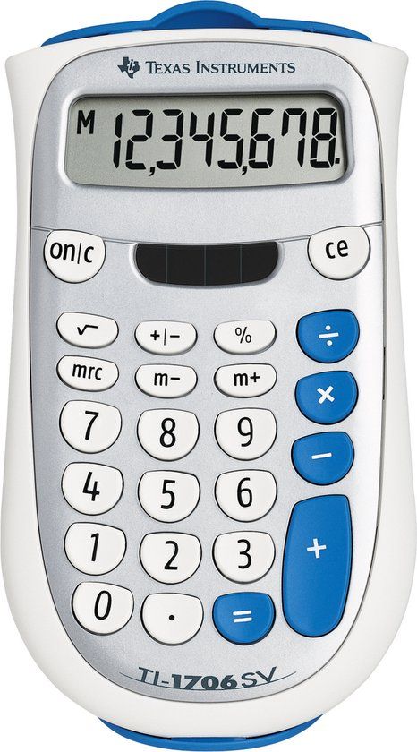 Texas Instruments TI-1706 SV - Bureaurekenmachine - Zilver/Wit/Blauw