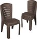 Garronda 4x Tuinstoel, stapelbaar, rotanlook, bruin, GD-0270