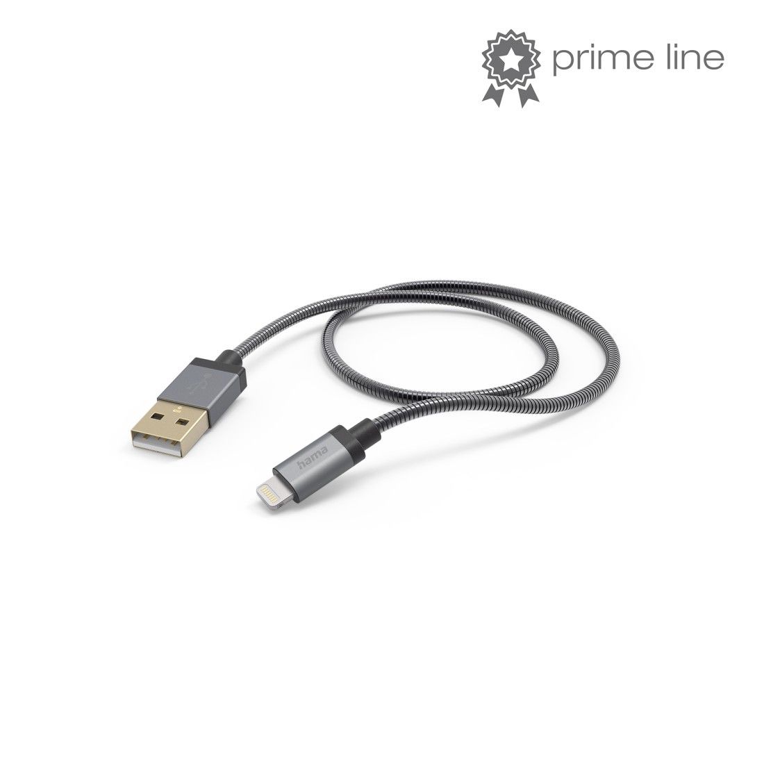 Hama Metal Lightning - USB A Kabel - 1.5 m - Antraciet