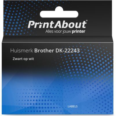 PrintAbout DK-22243 Label - Black on White (102mm) - Compatible with Brother Printers