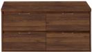 BES LED Porto Badmeubelset 120 cm - 4 Laden Walnoot - Wastafelbovenblad Walnoot