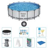 Bestway Rond Steel Pro MAX Zwembad - 457 x 122 cm - Grijs