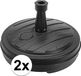 Merkloos 2x Ronde parasolvoet antraciet 42 cm - 13 liter - Kunststof