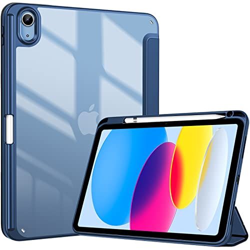 ProCase Hoes voor iPad 10 Generatie 10,9 Inch 2022, Schokbestendige Beschermhoes Smart Folio Cover Case, Ultradunne Lichtgewicht Standaard Hoesje met Pencil Holder -Marine