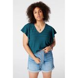 MS Mode Top Top met vlindermouwen Pauw blauw
