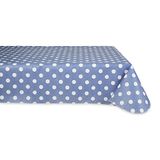 DII Vinyl Tafelblad Collectie Flanellen Gestippelde Polka Dot Tafelkleed, Rechthoek, 60x102, Stonewash Blauw