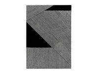 NJRD Tapis en laine rayé noir 170x240 cm