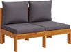 Banc de jardin en acacia 2 places avec coussins