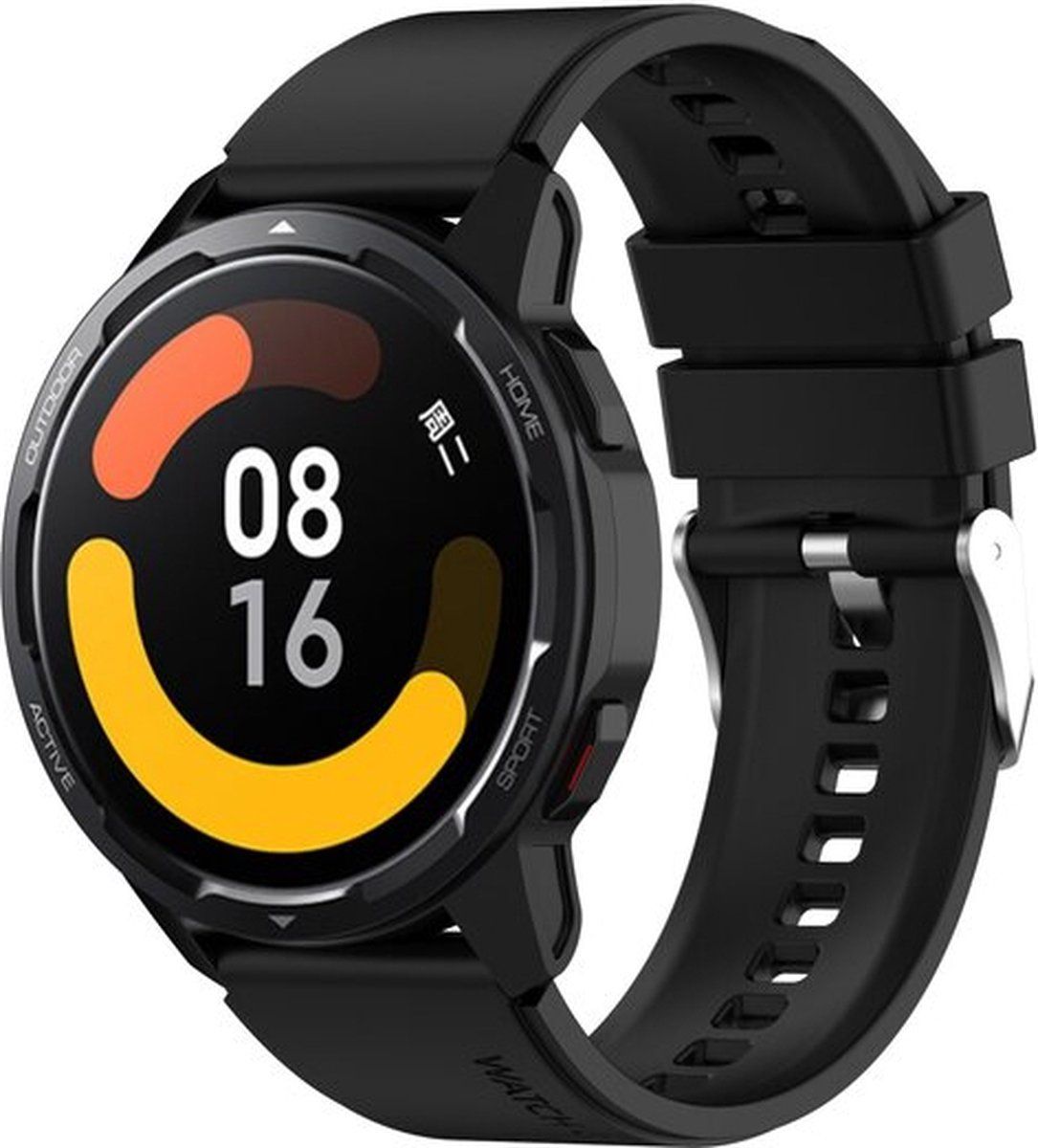 By Qubix Qubix Garmin Venu 2 - Siliconen sportband - Zwart - rubber