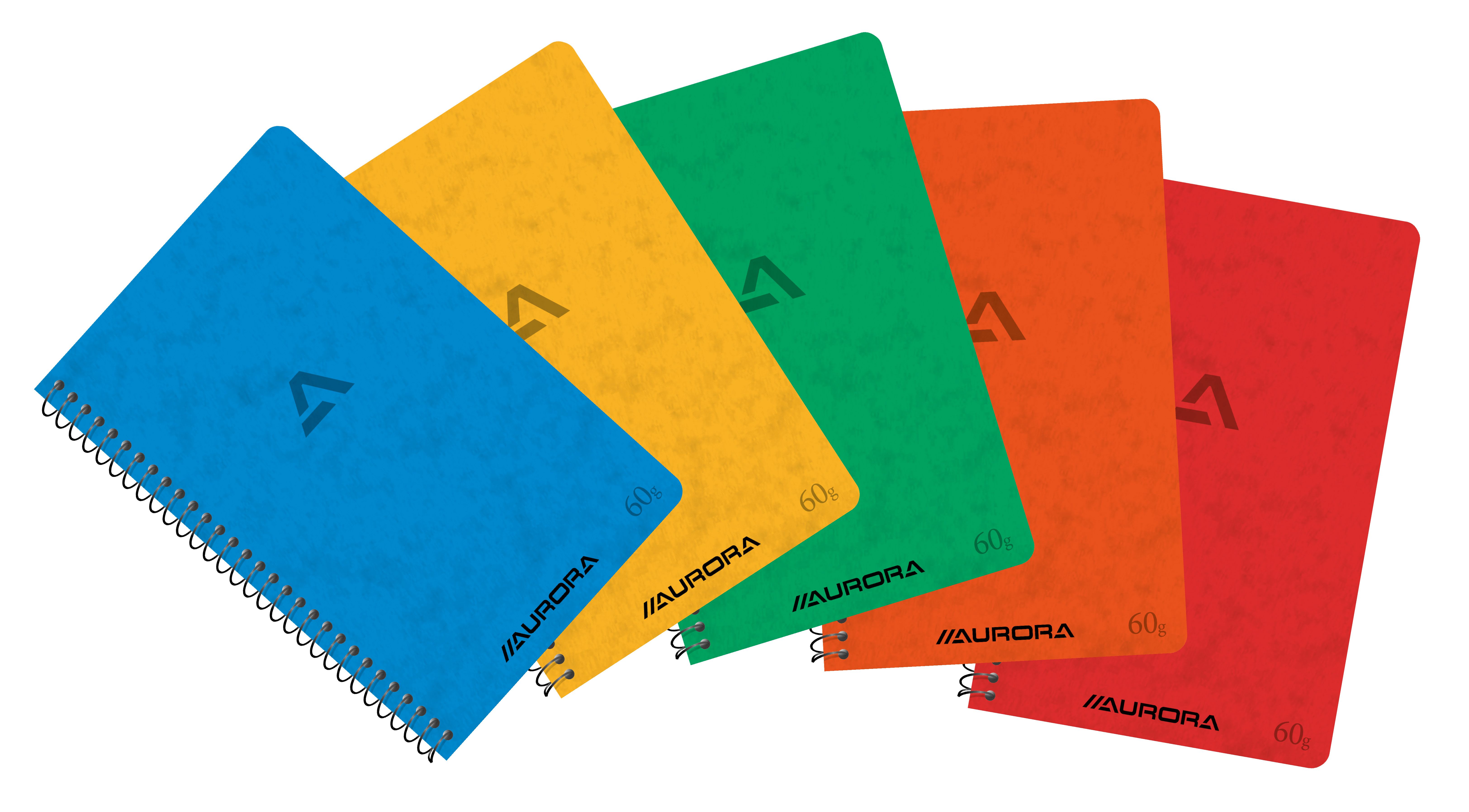 Aurora Spiraalblok 160 x 105 mm Geruit Assorti 120 blz