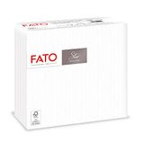 Fato, Wegwerp-papieren servetten, zachtheid en pluizigheid, verpakking van 40 servetten, afmetingen 38 x 38 gevouwen in 4 en 2 lagen, kleur wit, 100% zuiver cellulosepapier, FSC-gecertificeerd